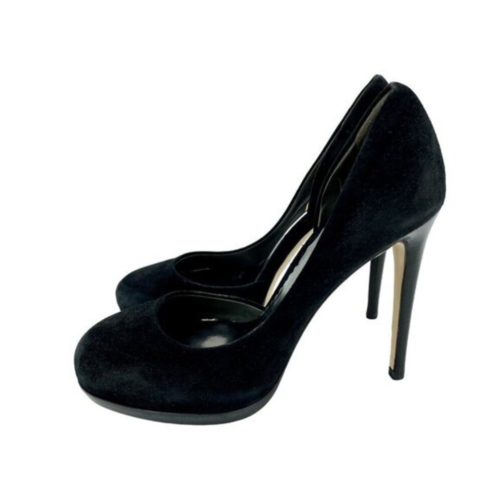 Reed Krakoff Pumps Black Suede Leather Platform Pumps Heels Shoes 35.5 New